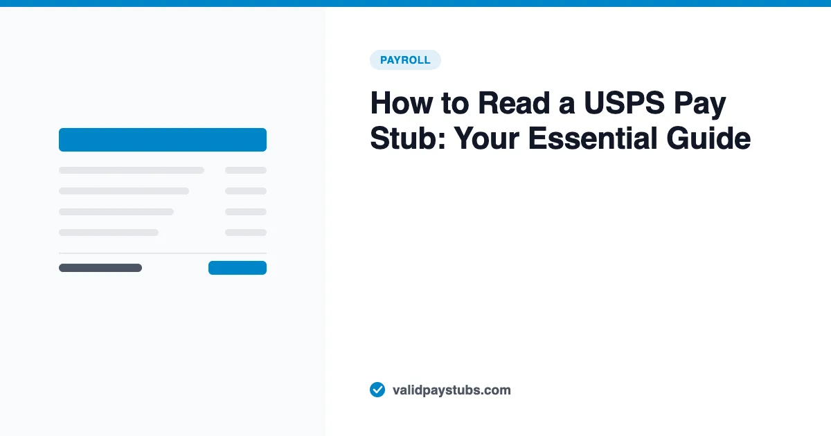 How to Read a USPS Pay Stub: Your Essential Guide — ValidPaystubs article illustration showing a stylised pay stub
