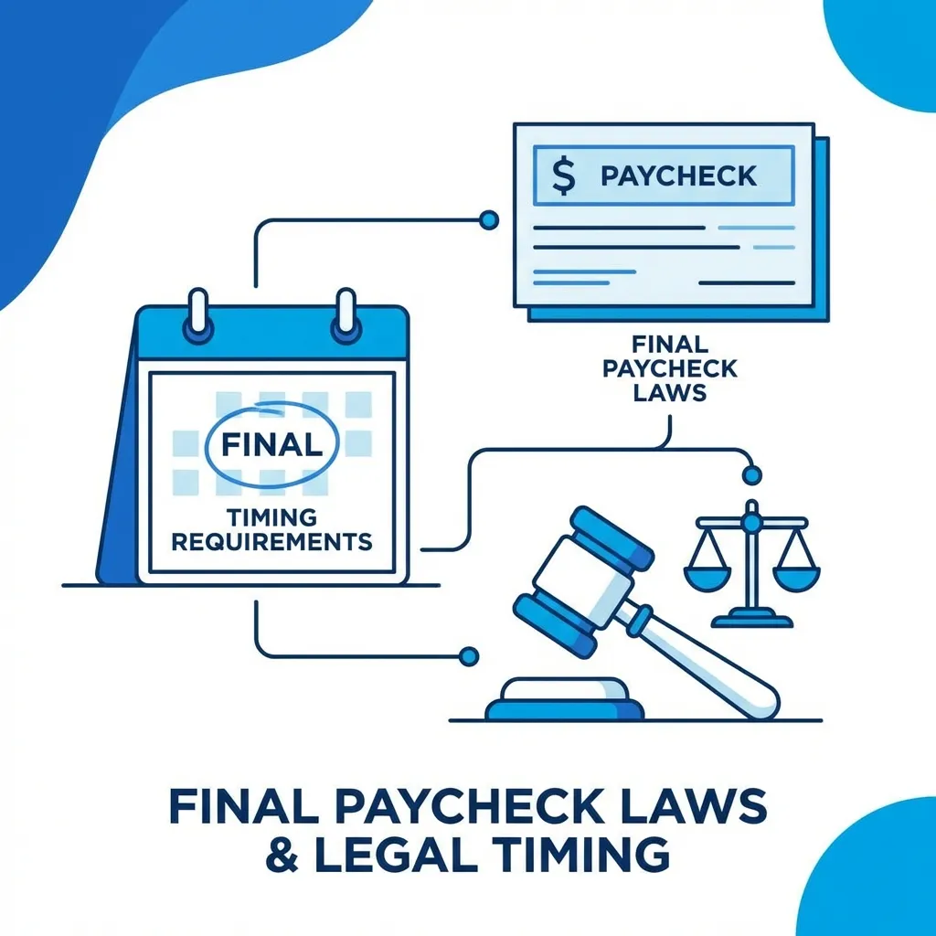 Educational graphic for Last Paycheck Laws by State: When Must Employers Pay You? (2026 Guide) - Legal guide