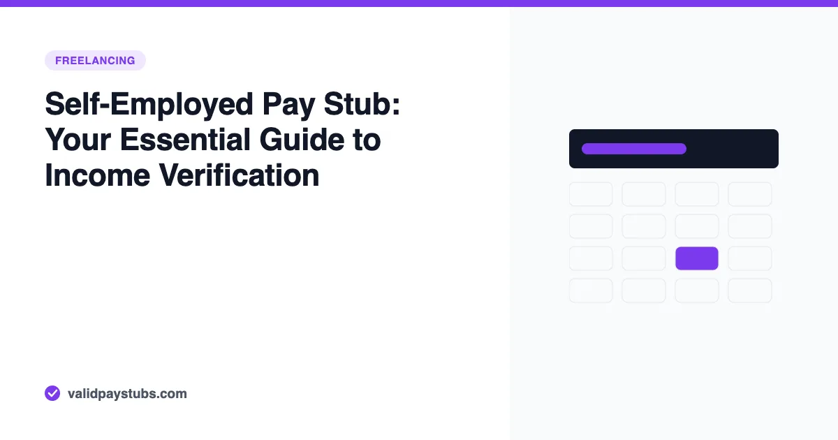 Self-Employed Pay Stub: Your Essential Guide to Income Verification — ValidPaystubs article illustration showing a calculator keypad