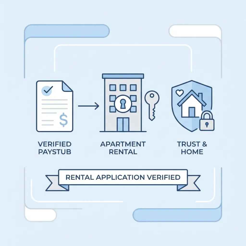 Educational graphic for How to Create Paystub for Apartment Rental: Complete Guide 2026 - Use Cases guide