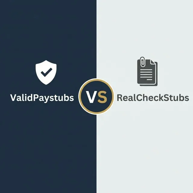 Educational graphic for ValidPaystubs vs RealCheckStubs: Full Comparison & Review (2026) - Comparisons guide